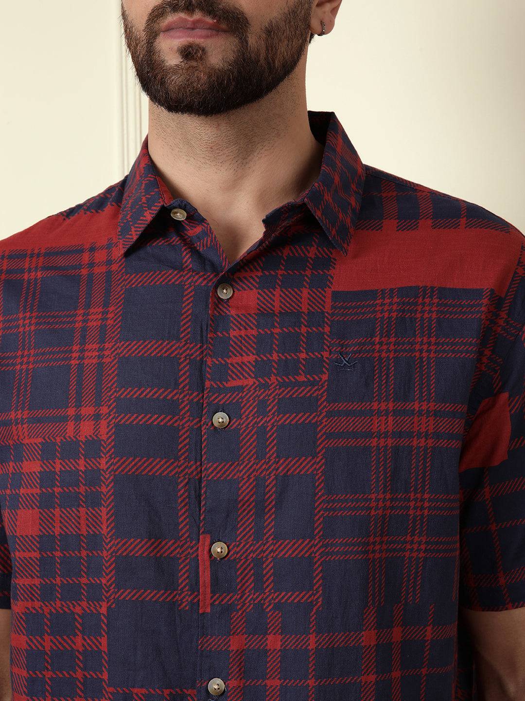 Patchwork Printed AOP Shirt | Red