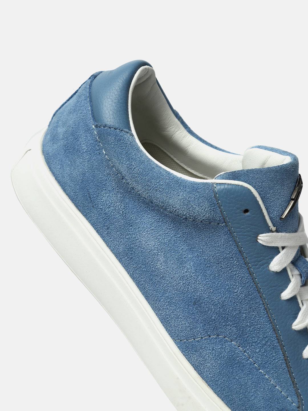 Premium Leather Casual Sneakers - Sky Blue
