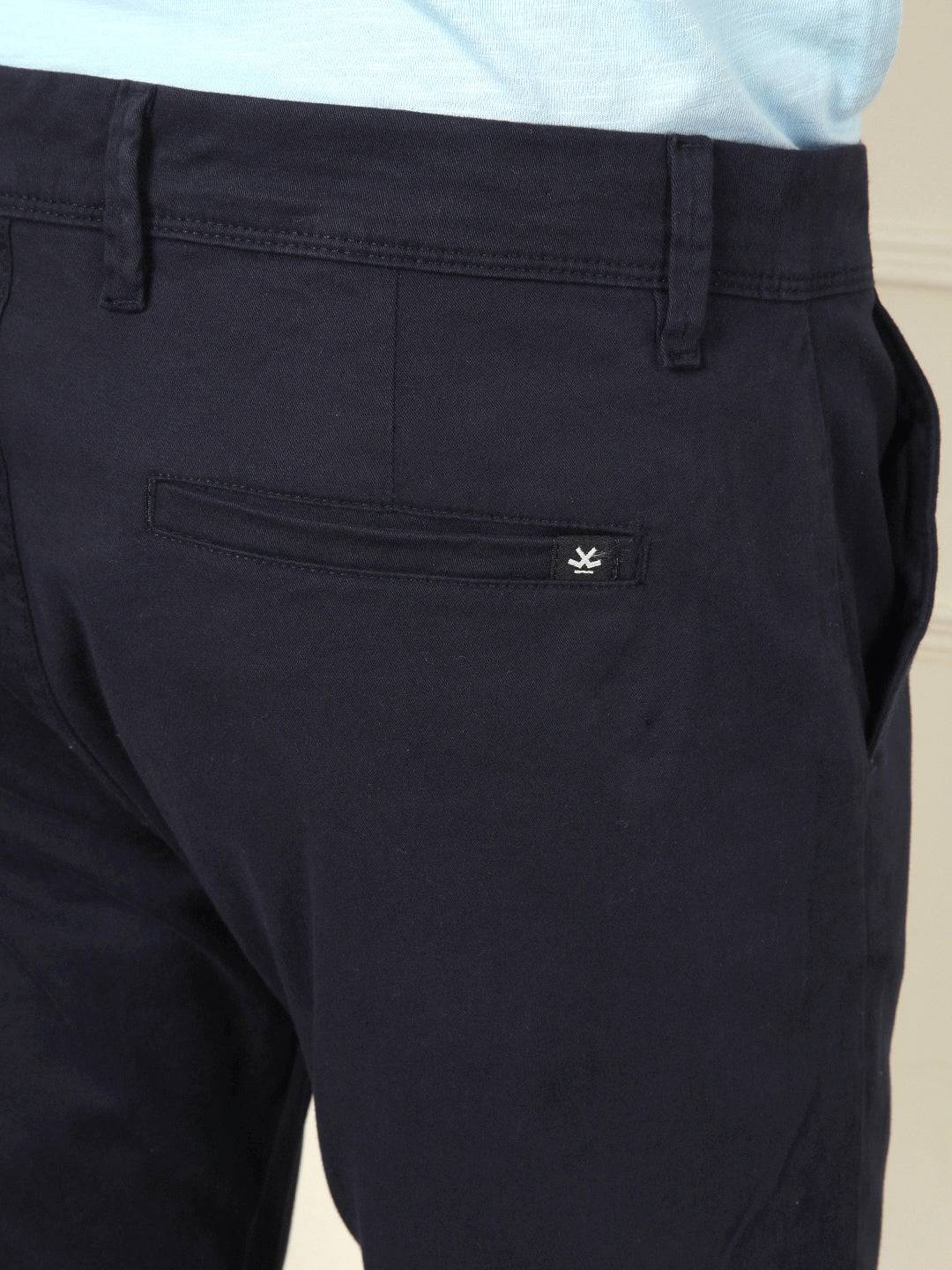 Soft Cotton Blend Chino Trouser | Navy Blue