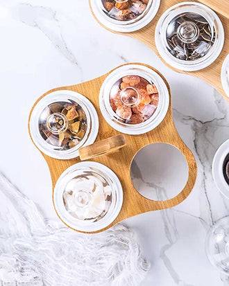 Divided Glass Serving Tray - 4 Compartments