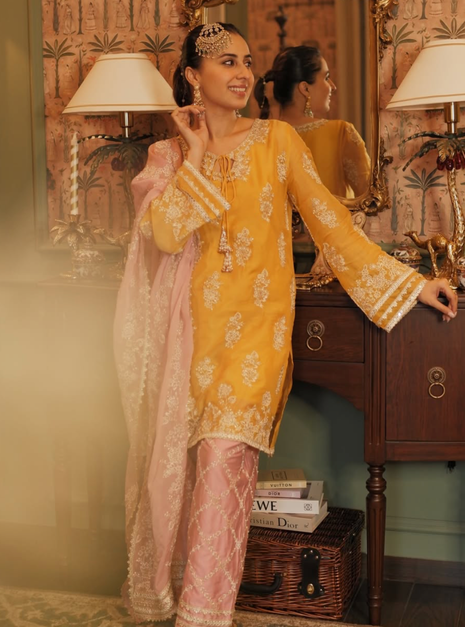 Khwab Organza Yellow Kurta Set