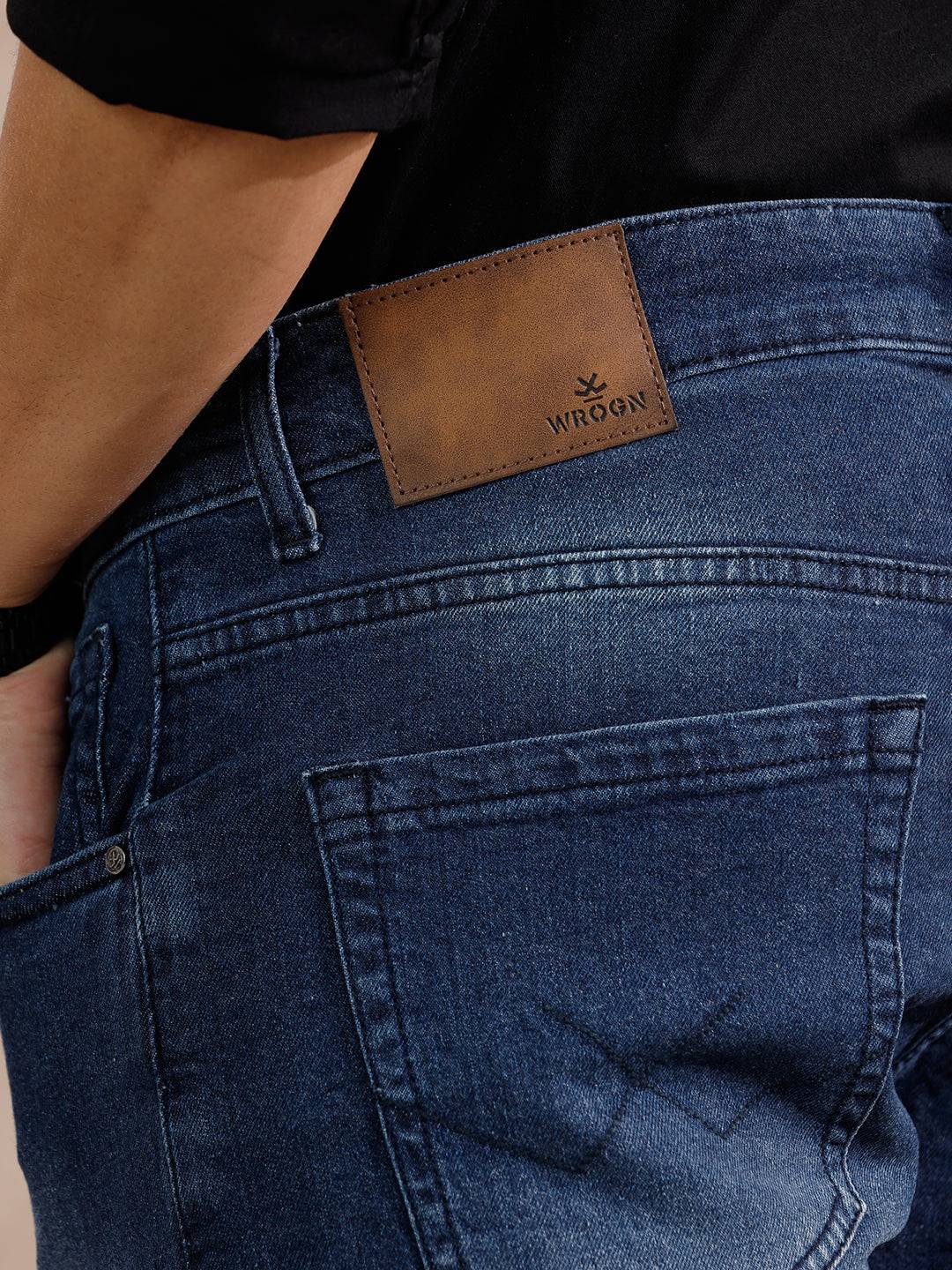 Solid Heavy Fade Slim Fit Jeans | Blue