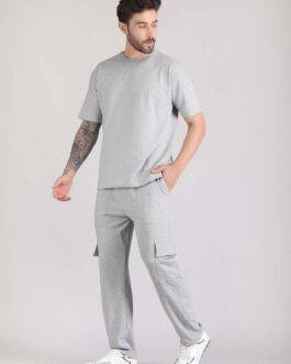 Round Neck Pure Cotton T Shirt & Cargo Jogger Co Ords Set