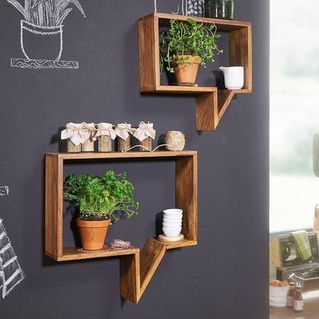 WOODENMOOD Rectangular Wall Rack