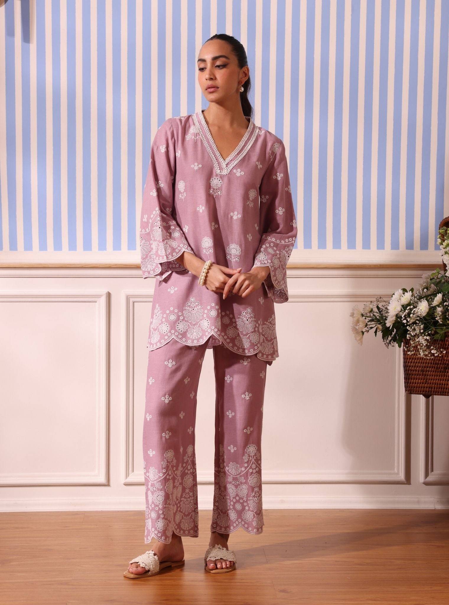 Billie Linen Lilac Co-ord Set