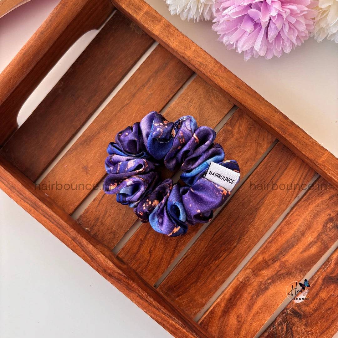 Aurora Nightfall Satin Scrunchie - Small