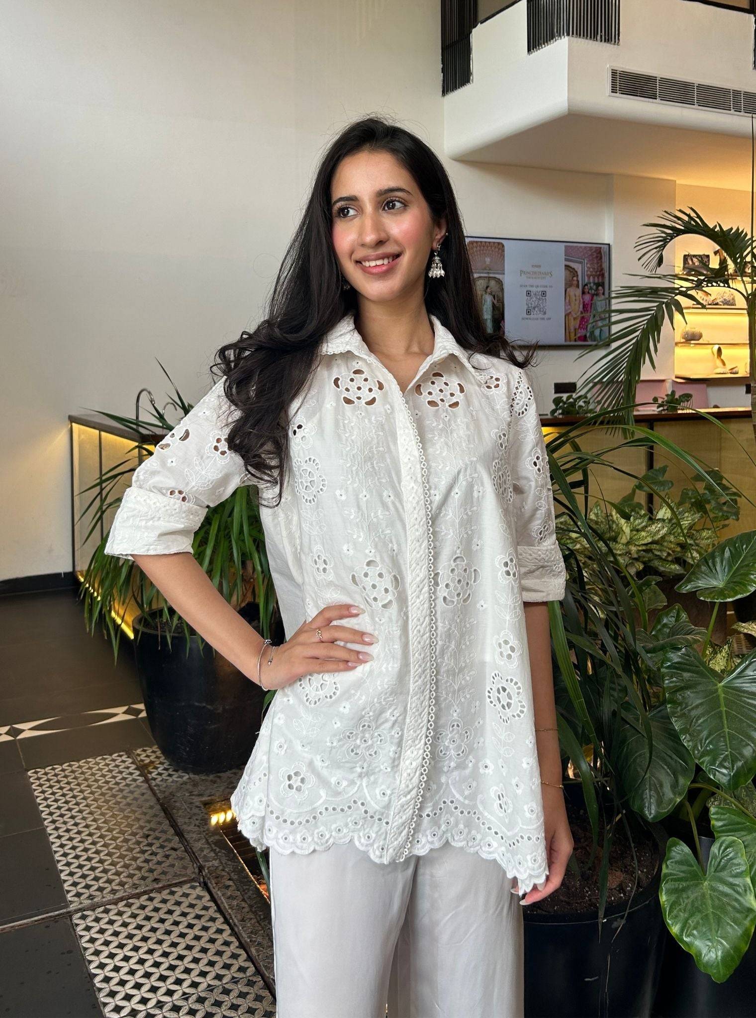 Daenysia Cotton Off White Shirt