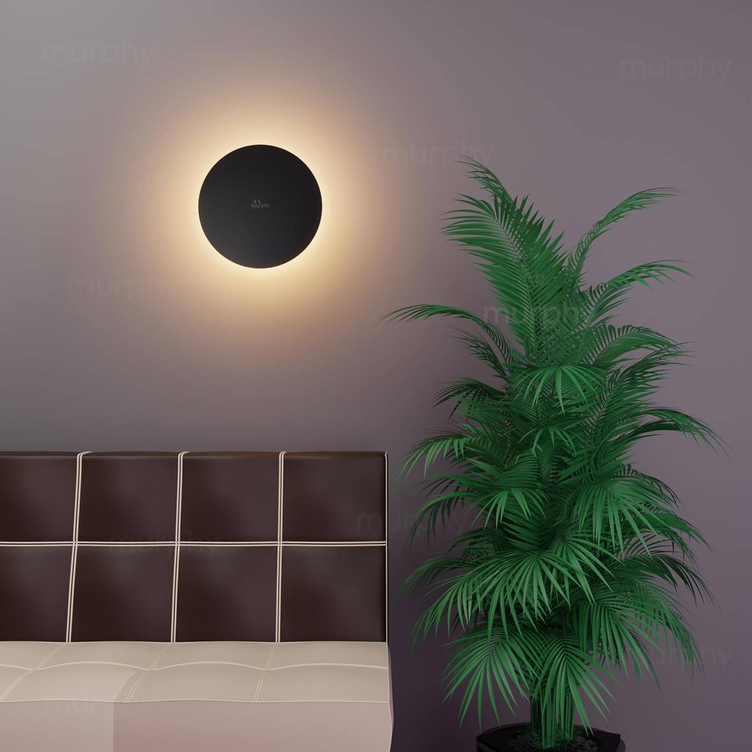 Murphy 12W Black Moon LED Wall Lamp