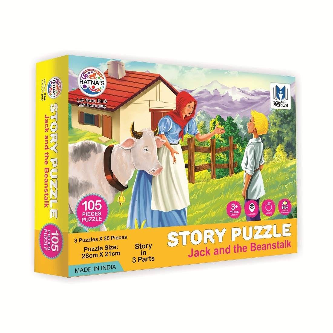 RATNA’S Story Jigsaw Puzzle Jack & The Beanstalk 105 Pieces Puzzle(35 Pieces x 3 Puzzles) Buy @ ₹350