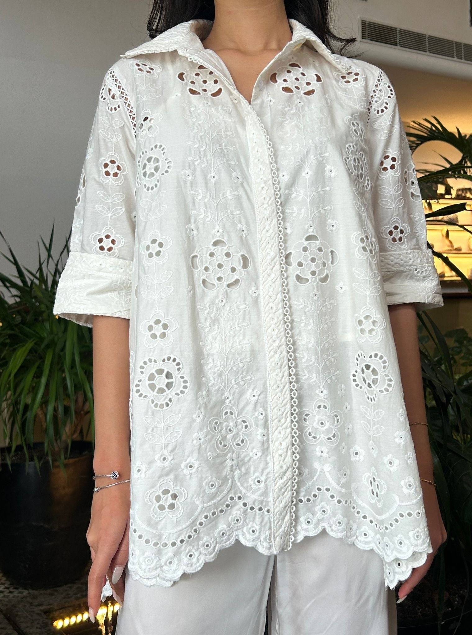 Daenysia Cotton Off White Shirt