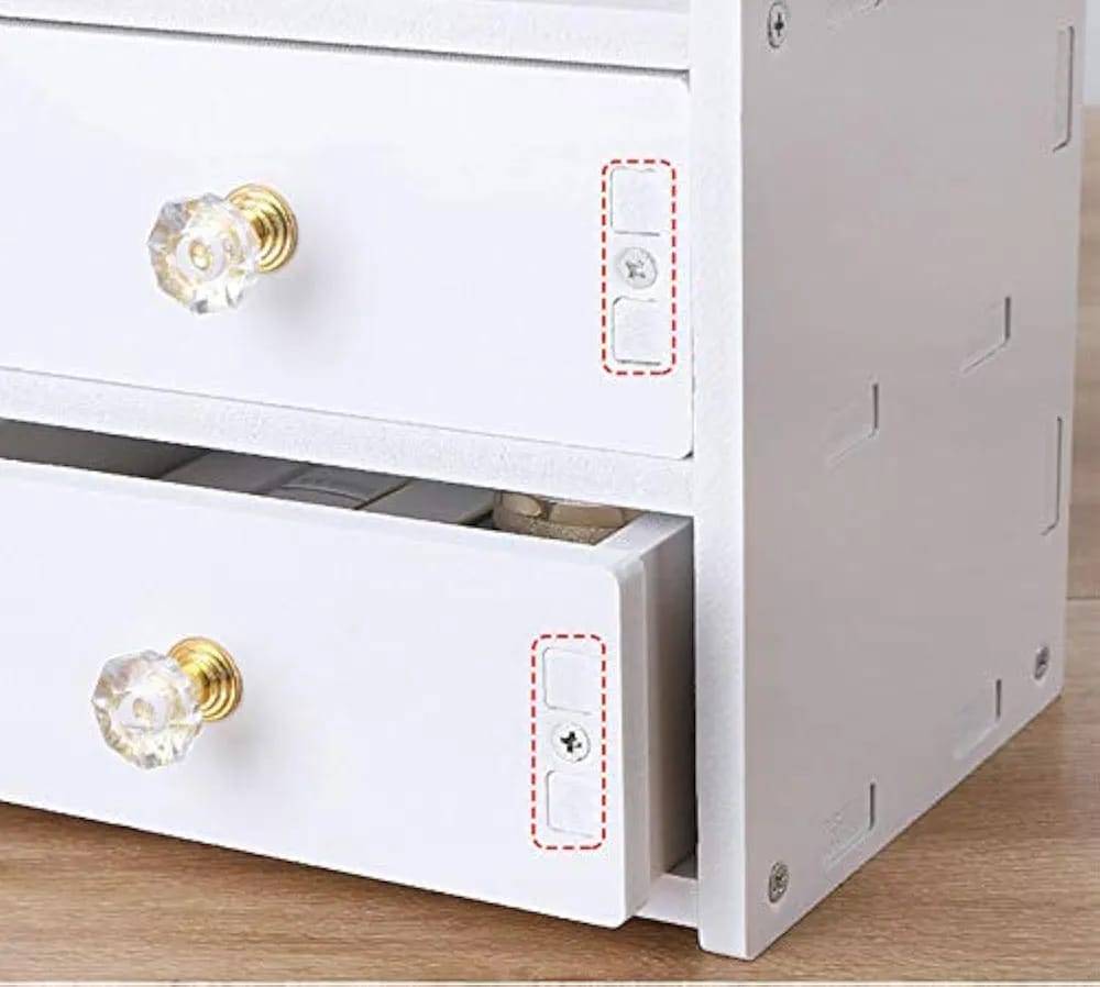 Small Wooden Assembling Makeup Mirror with Drawer & Storage Buy @ ₹499