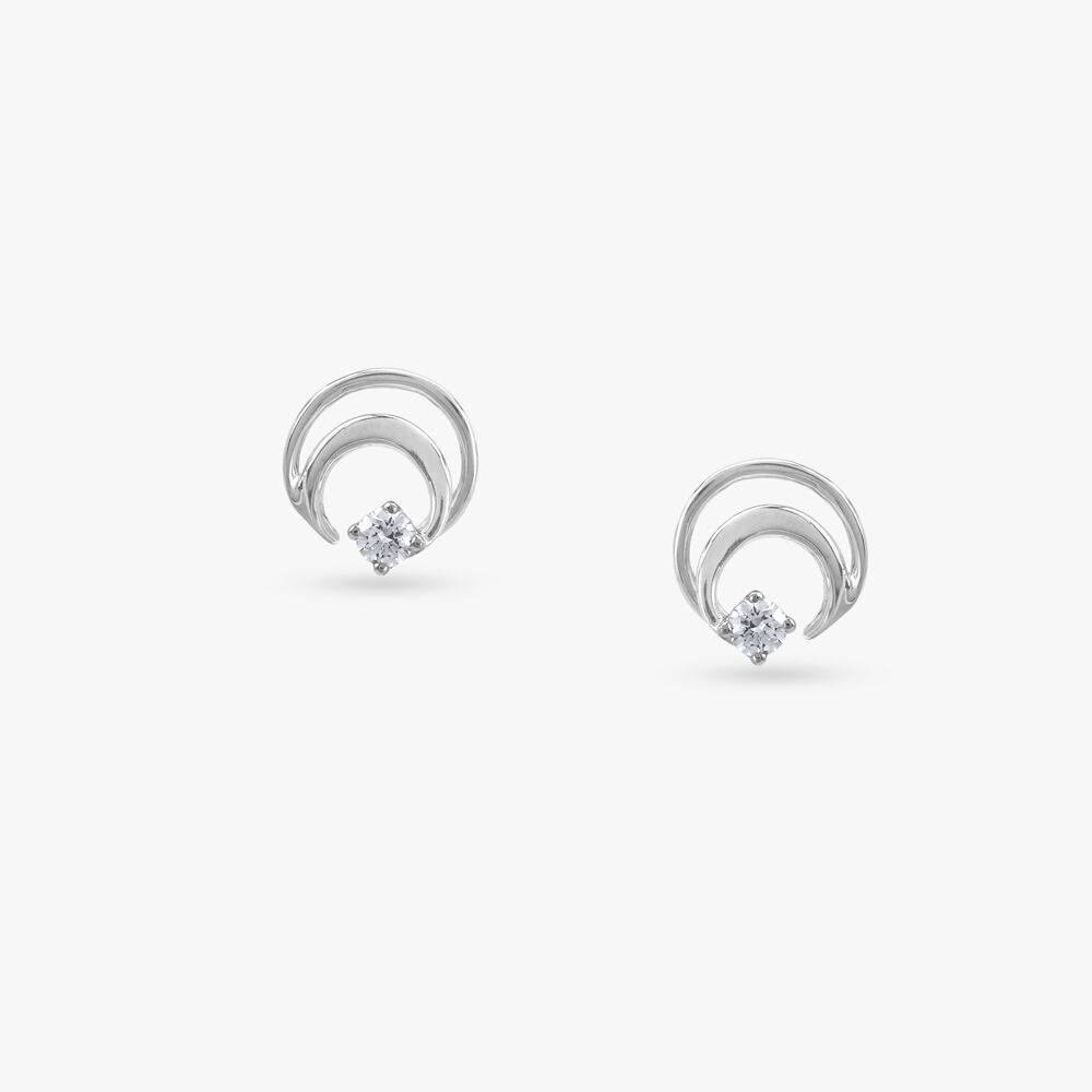 Twilight Curl Diamond Stud Earrings