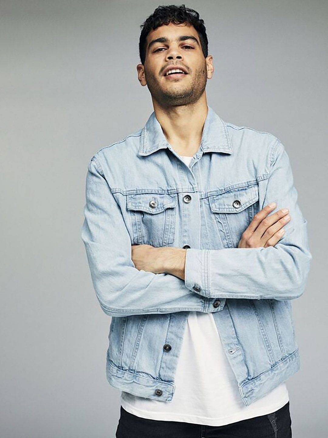 Kotty Denim Open Front Jacket With Embroidered