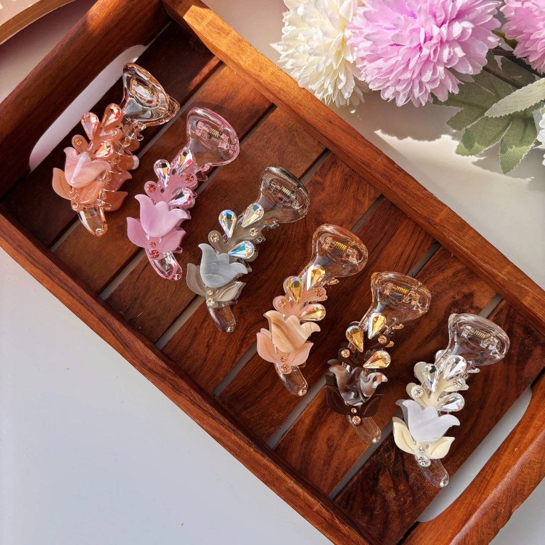 Bofeini Sparkle Petal Banana Clip – Medium