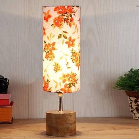 Ariel Multicolor cotton & solid wood table lamp