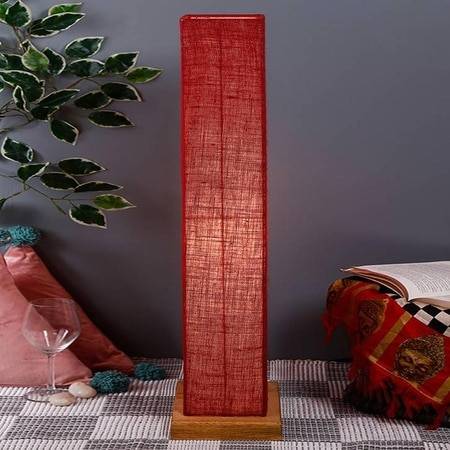 Miranda Maroon Cotton Shade Floor Lamp