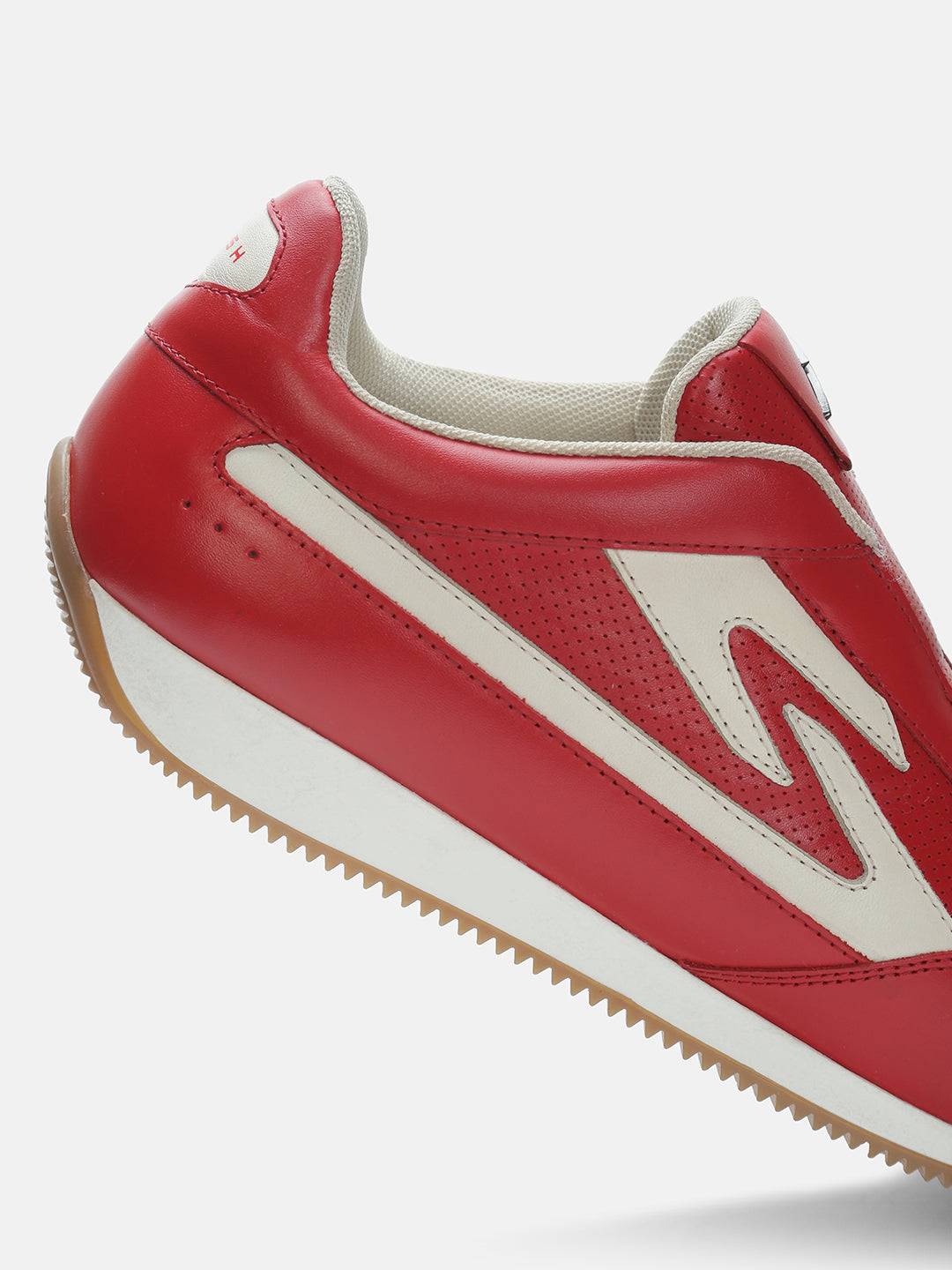 MONZA SCUDERIA Premium Leather Sneakers - Red