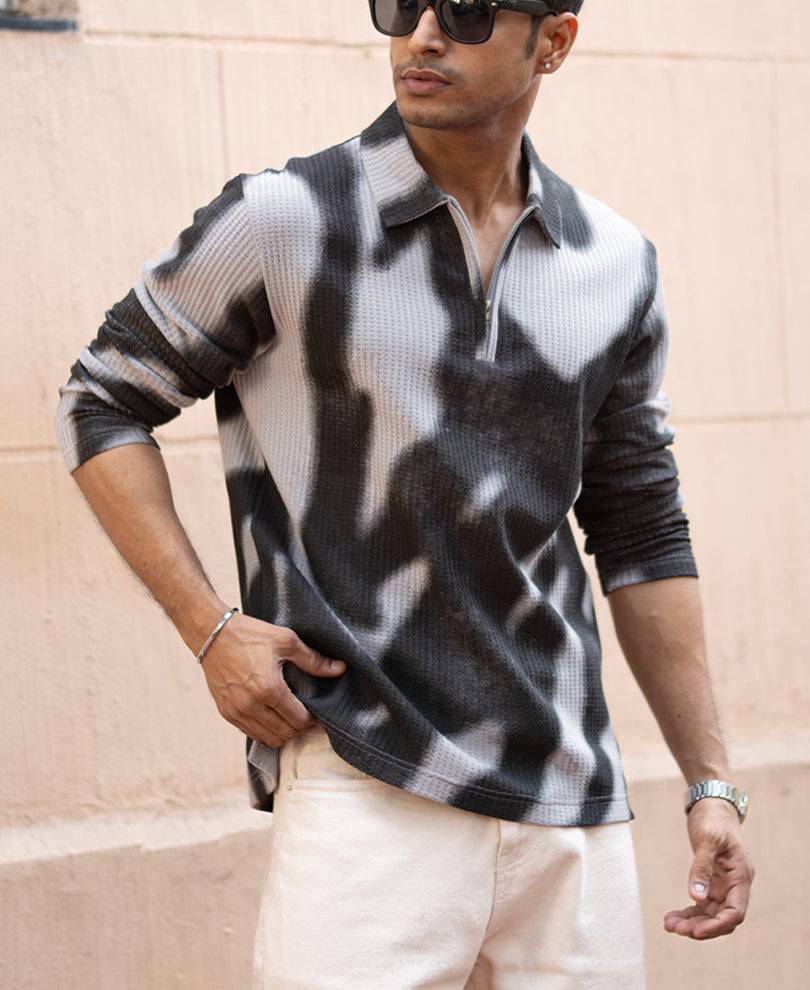 Grey Printed Structure T-Shirt Buy @ ₹1199