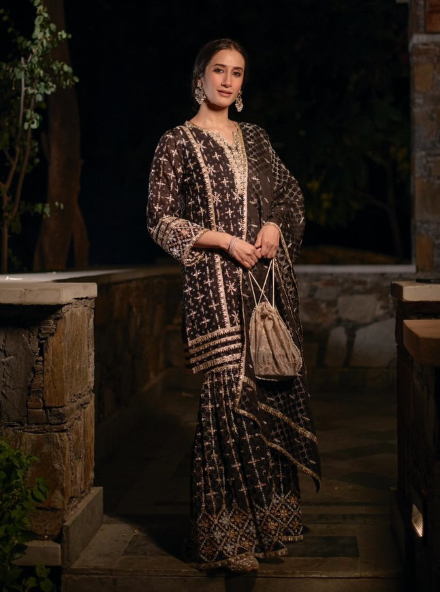 Mehreen Banarsi Black Kurta Set