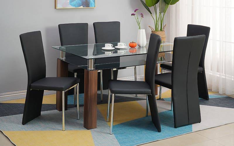 Royaloak Muar Malaysian Glass Dining Table 6S