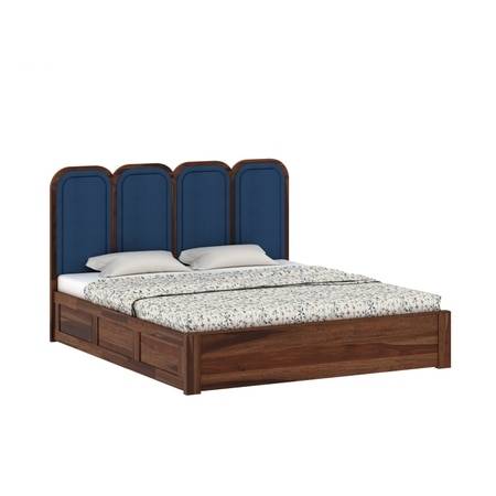 Aaram Wooden King Size Bed With Box Storage in Provincial Teak Finish
