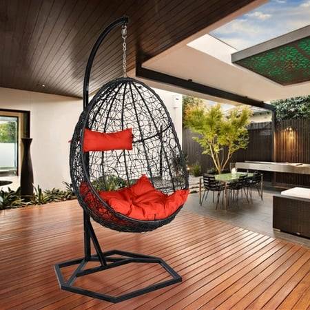 Bern Wicker Swing In Black Color