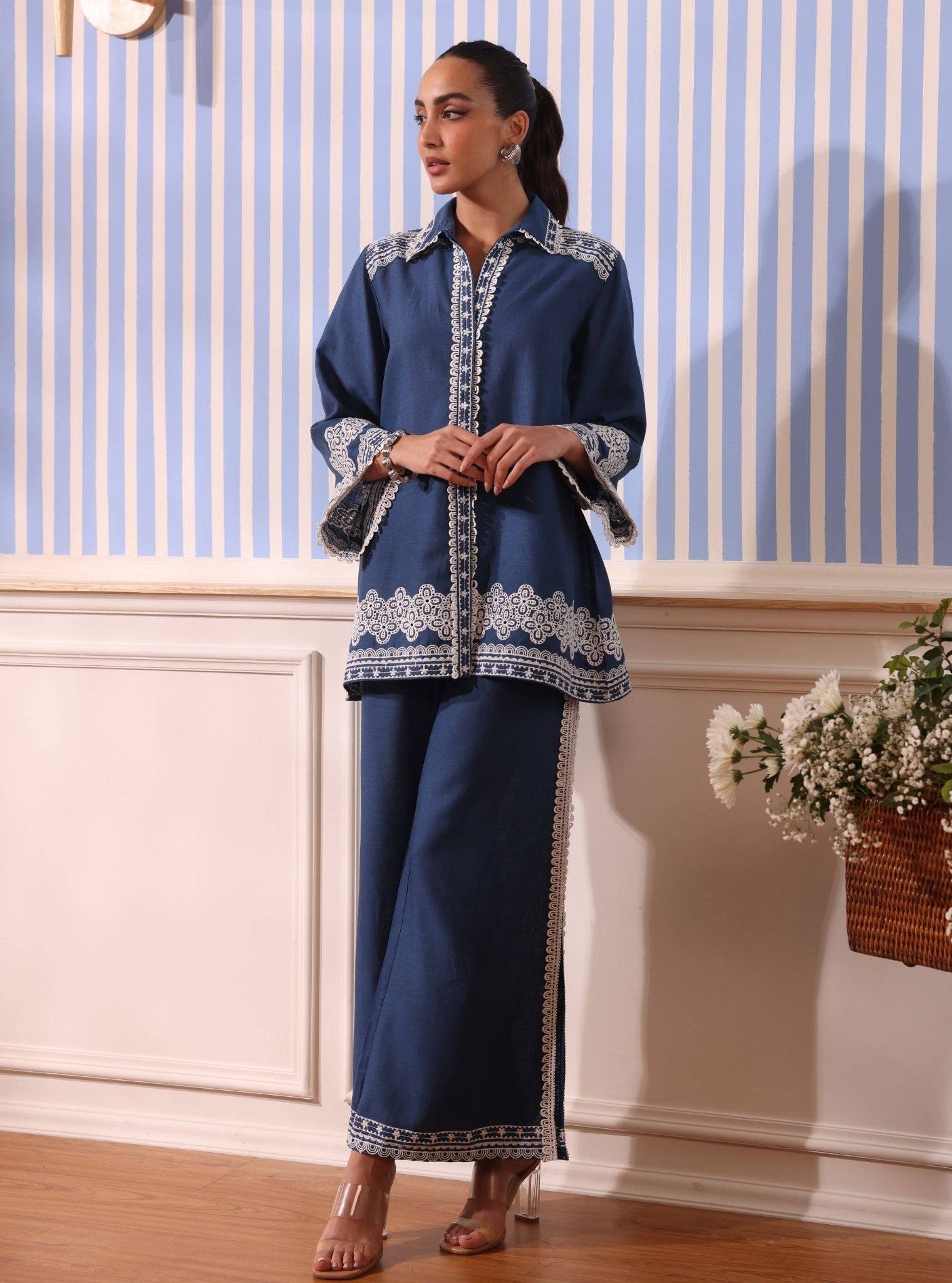 Ragnar Linen Navy Co-ord Set