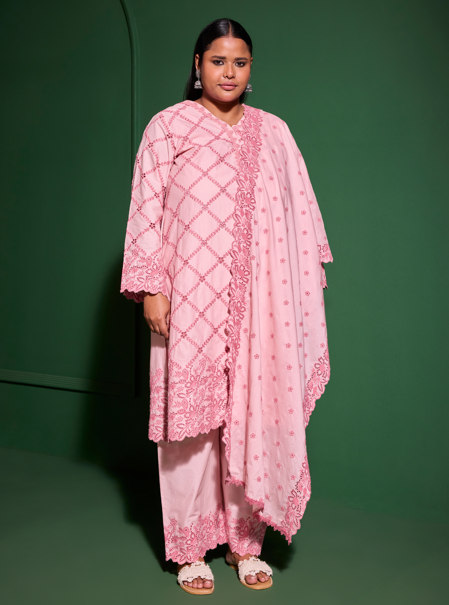 Eesvari Cotton Light Pink Kurta Set
