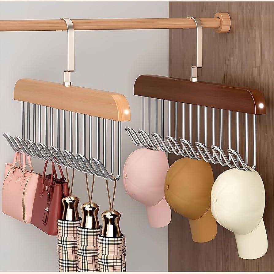 Multi-Use Wooden Hanger with 8 Hooks – 1 Pc Wall Mounted Storage Organizer Buy @ ₹99