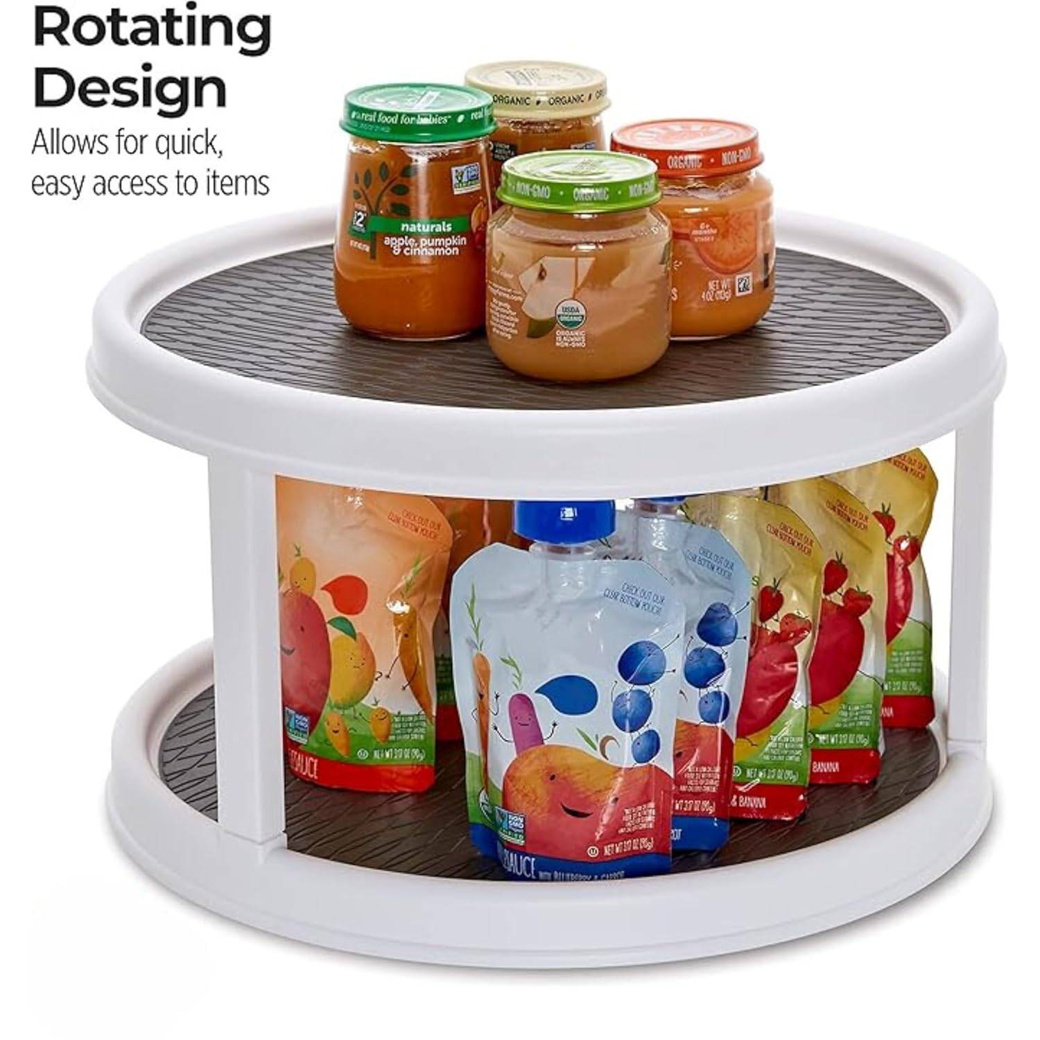 Double Layer Rotating Tray – 10-Inch Turntable Spice Rack Organizer for Kitchen, Pantry & Vanity (Pack of 1) Buy @ ₹249