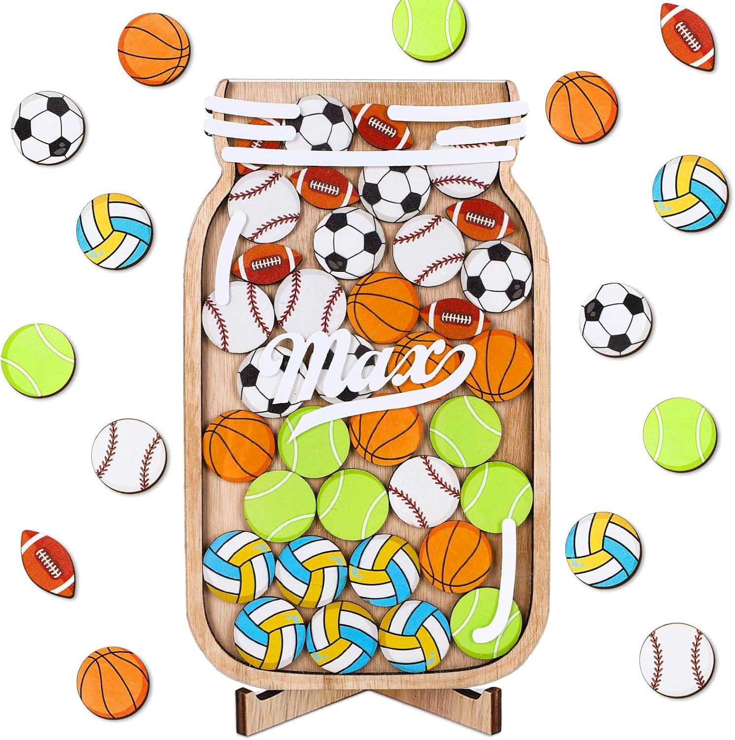 Sports Ball Theme Wooden Reward Jar for Kids Buy @ ₹449