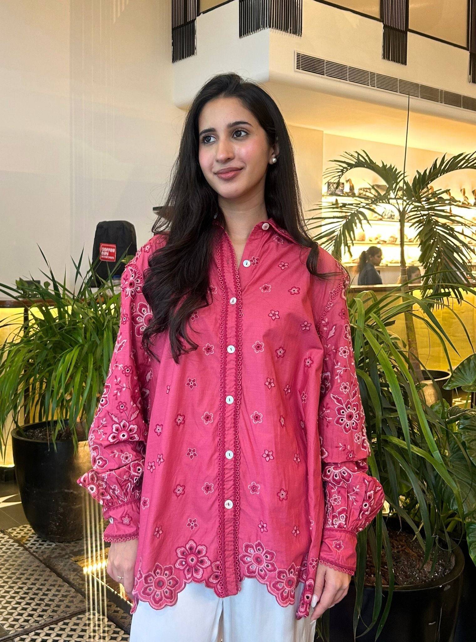 Mirabel Cotton Fuchsia Shirt