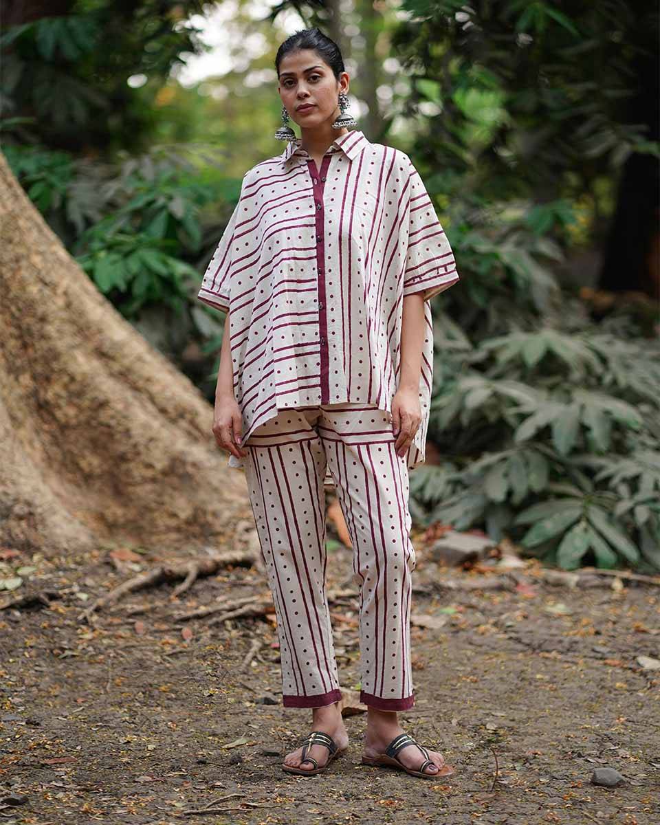 Megha Re Ivory Block Printed Cotton Shirt - WW