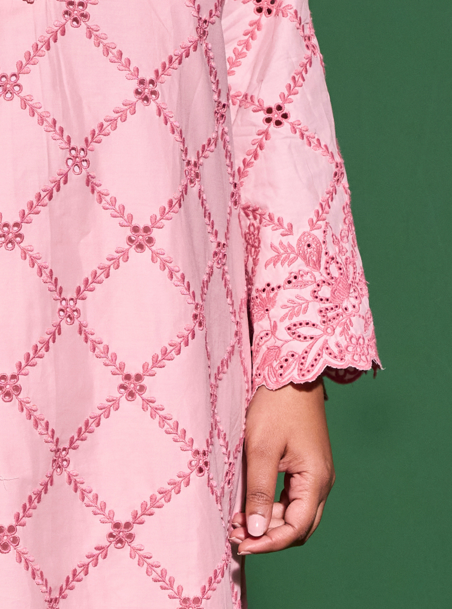 Eesvari Cotton Light Pink Kurta Set