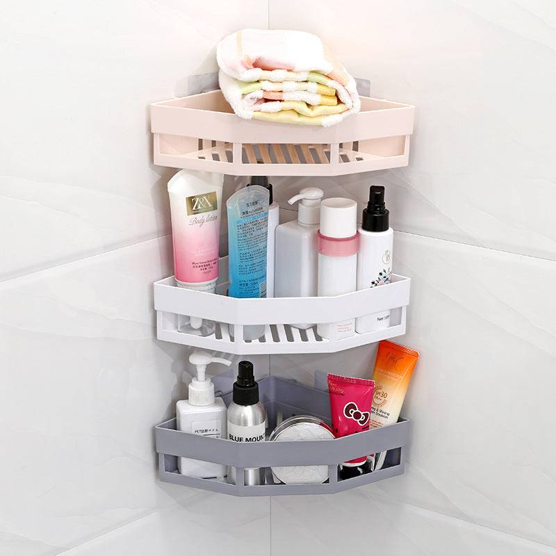 1 Pc Triangular Bathroom Corner Storage Rack – Space-Saving Wall Mounted Shelf for Bathroom & Kitchen Buy @ ₹149