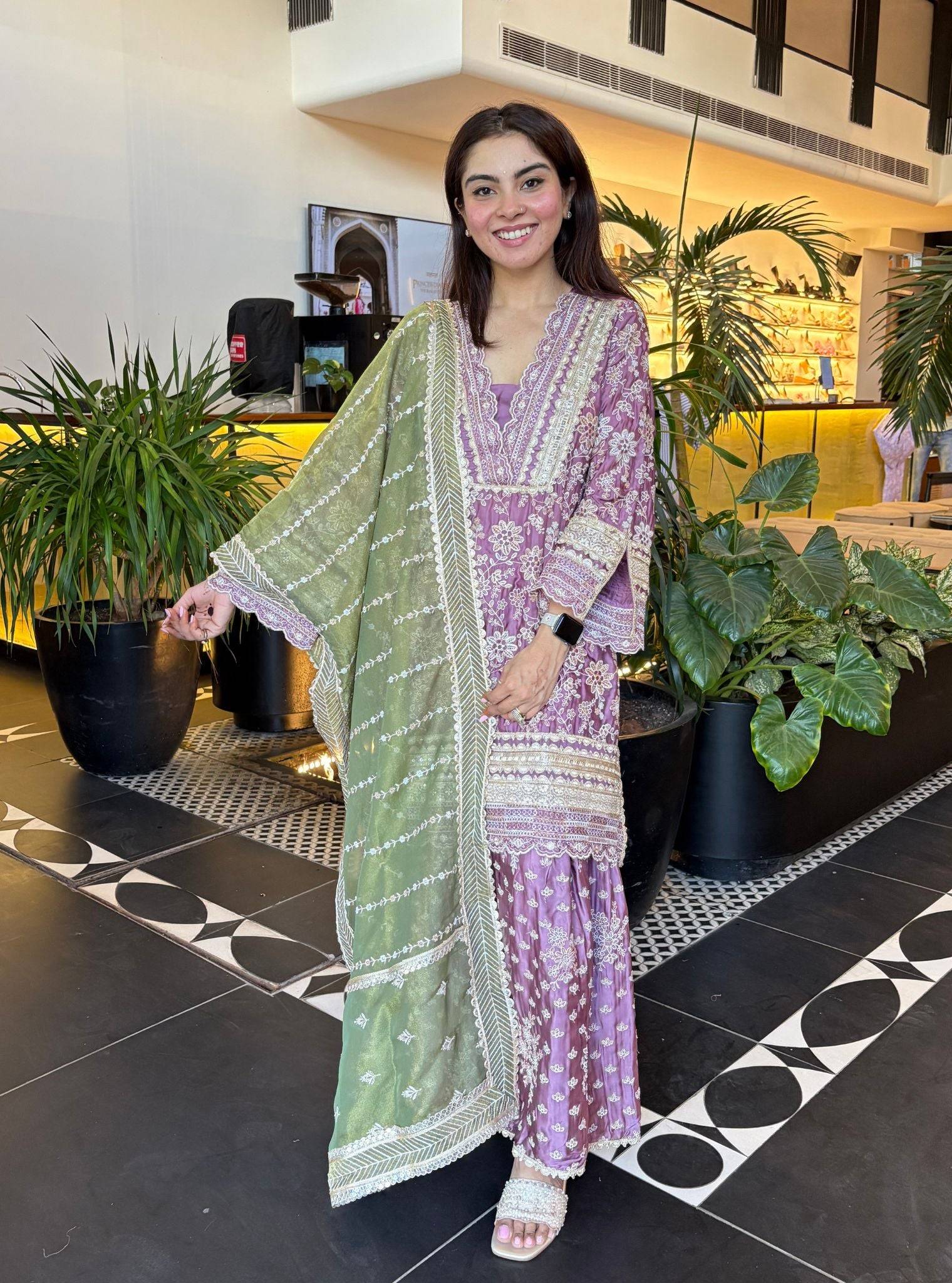 Briar Cupro Satin Purple Kurta Set