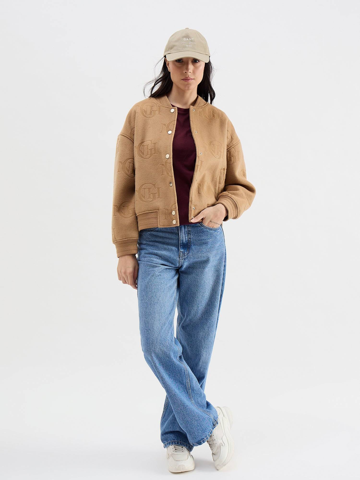 Gant Women Red Solid Crew Neck Tshirt