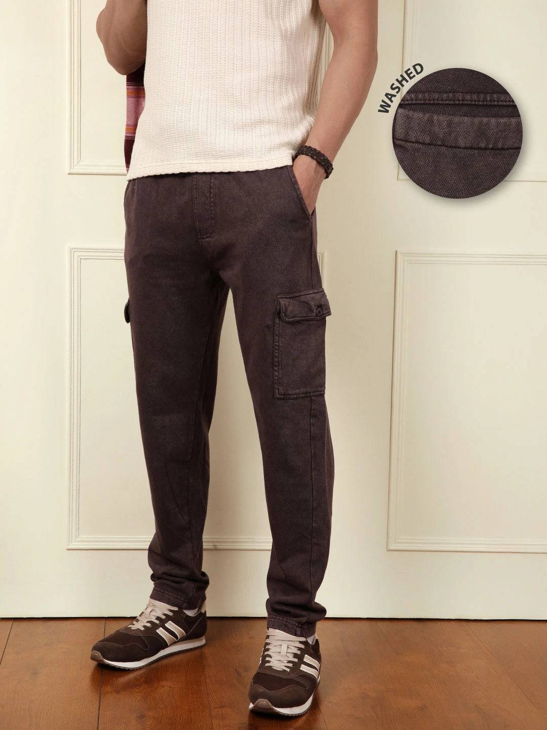 Acid Washed Jogger | Dark Brown