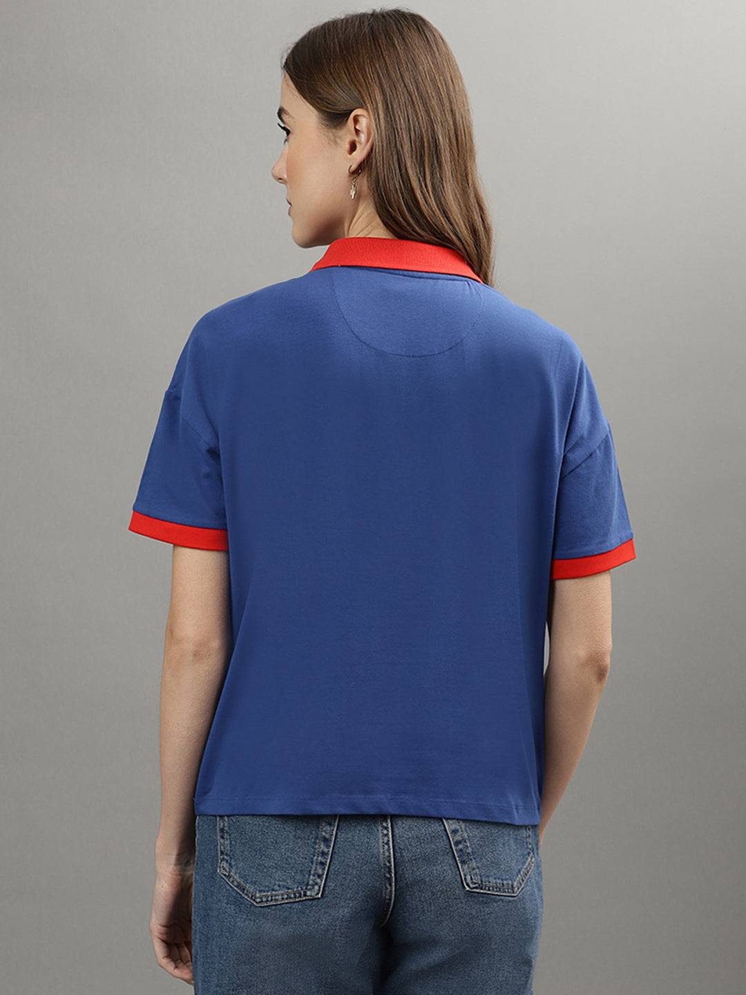 Iconic Women Blue Polo Tshirt