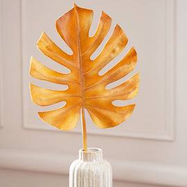 Brown Faux Monstera Leaf