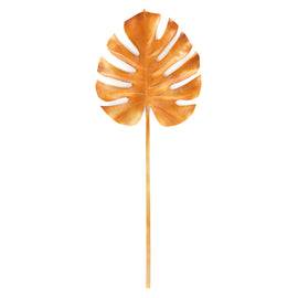 Brown Faux Monstera Leaf