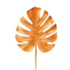 Brown Faux Monstera Leaf