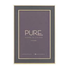 Grey and Gold Plated Enamel Metal Photo Frame - Small