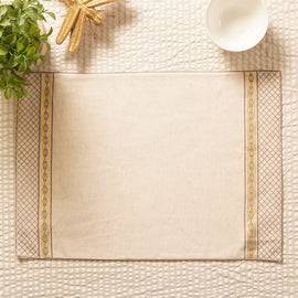 Beige Cotton Printed Placemat