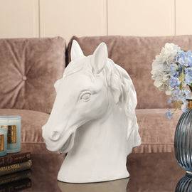 Cream Polyresin Horse Head Figurine
