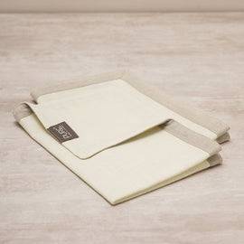 Set Of 2 Light Yellow Cotton Placemats