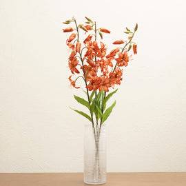 Orange Lily Faux Flower Spray - Single