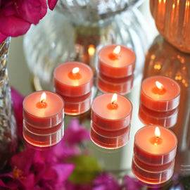 Set of 24 Orange Vanilla Fluer T-Light Candles