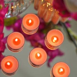 Set of 24 Orange Vanilla Fluer T-Light Candles