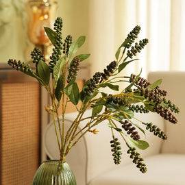 Dark Green Artificial Berry Stem - Single